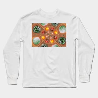 Kaleidoscopic Abstract Planets Pattern Long Sleeve T-Shirt